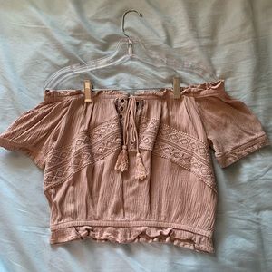 Cropped off the shoulder top